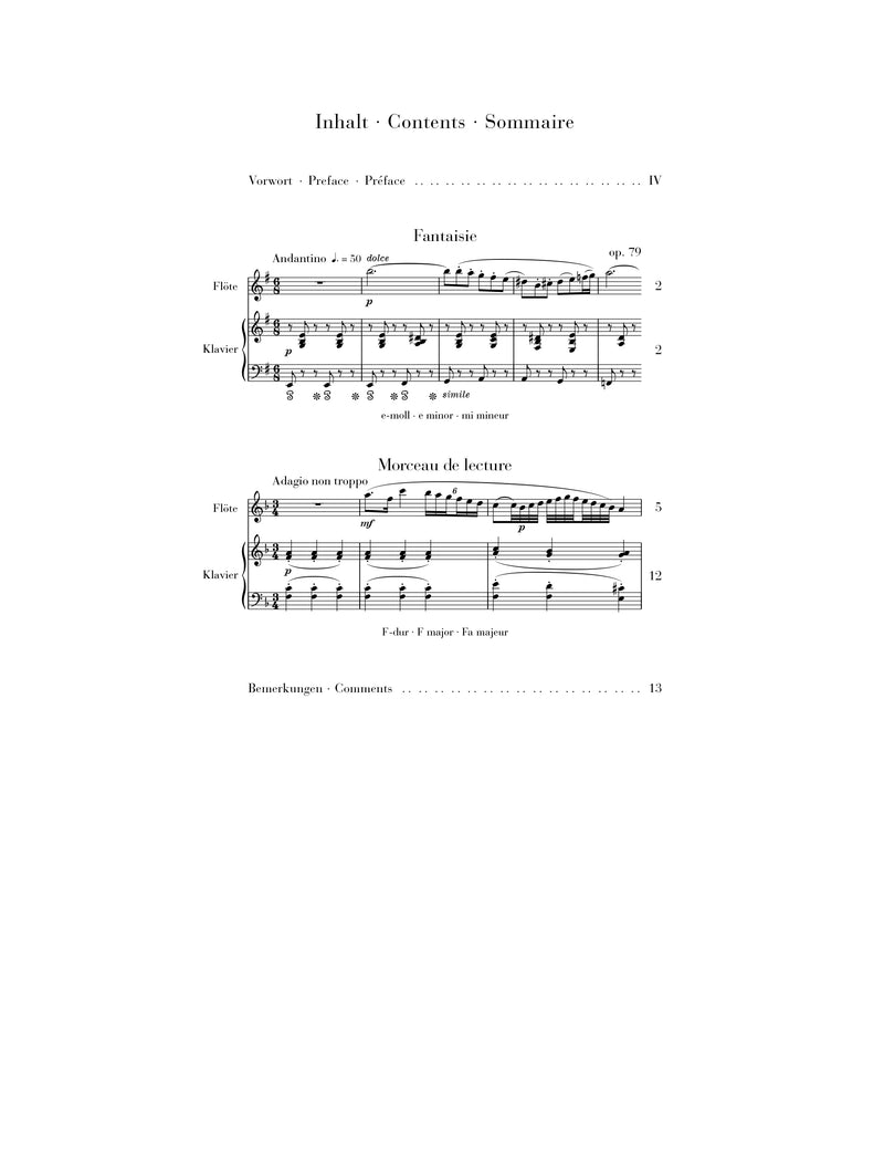 Fauré: Fantaisie op. 79 & Morceau de lecture for Flute & Piano