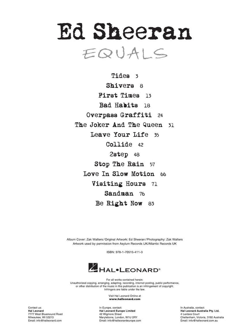 Ed Sheeran - Equals PVG