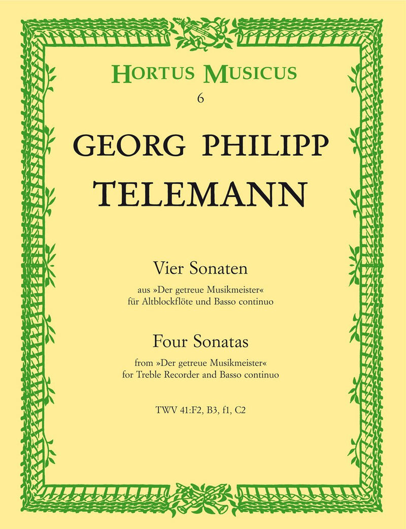 Telemann: Four Sonatas for Treble Recorder & Basso continuo
