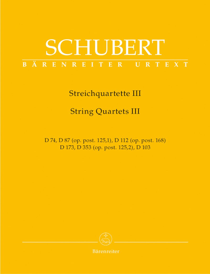 Schubert: Complete String Quartets - Book 3 (Set of Parts)
