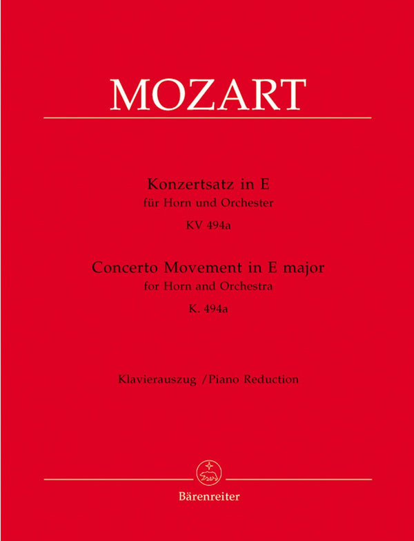 Mozart: Concerto Movement in E for Horn & Piano