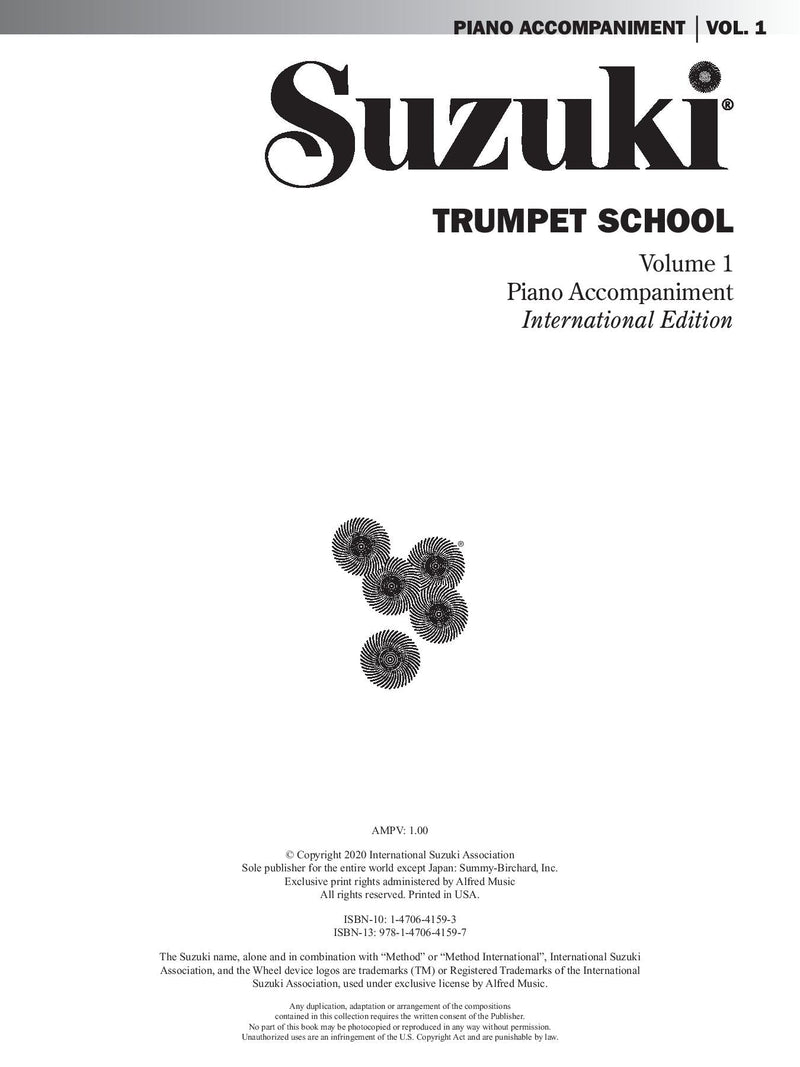 Suzuki Trumpet School, Volume 1, Piano Accompaniment