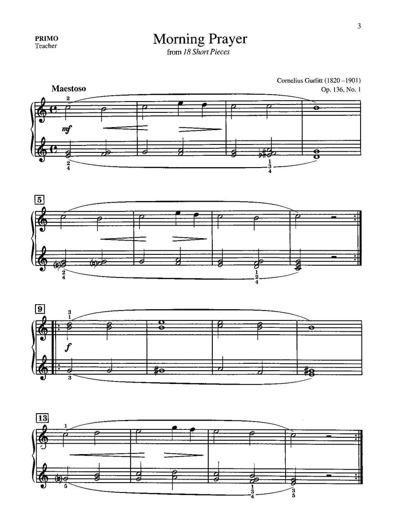 Easy Classical Piano Duets for Teacher and Student, Book 1