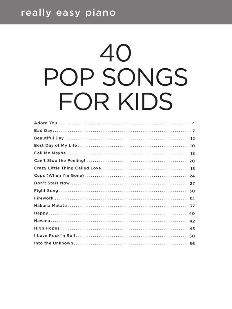Really Easy Piano - 40 Pop Songs for Kids