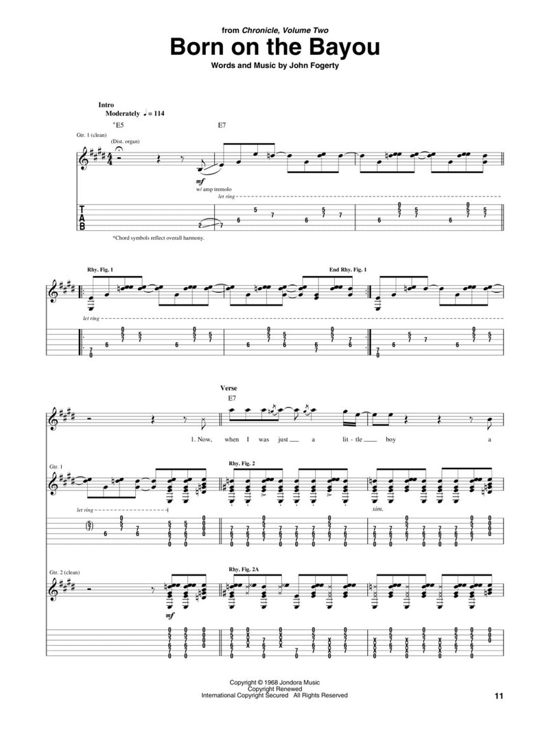 Best of Creedence Clearwater Revival, Guitar TAB