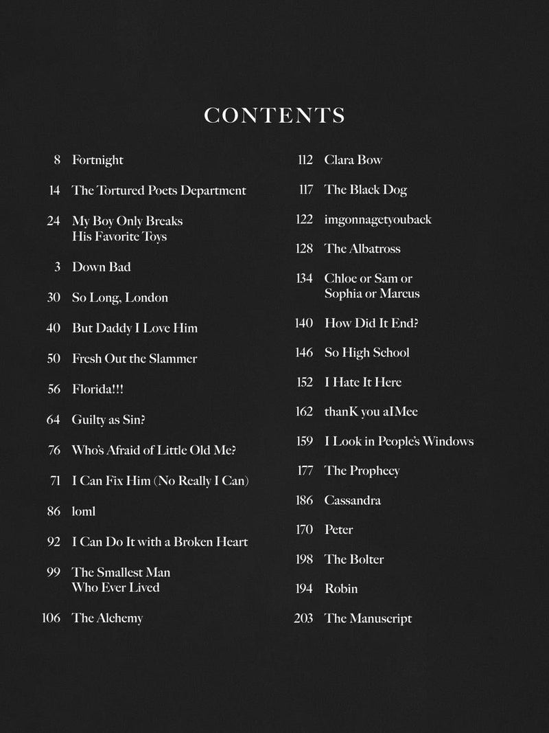 Taylor Swift - The Tortured Poets Department: The Anthology, PVG - Sheet Music Song List