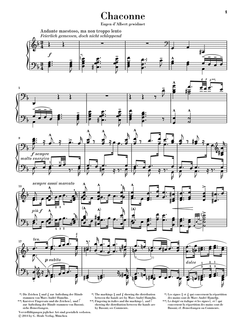 Bach: Chaconne from Partita No 2 Piano Solo