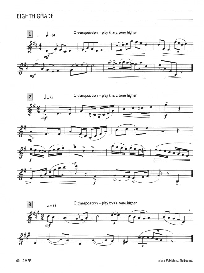 AMEB Clarinet Sight Reading & Transposition