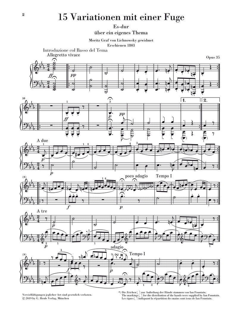 Beethoven: Eroica Variations op. 35 for Solo Piano