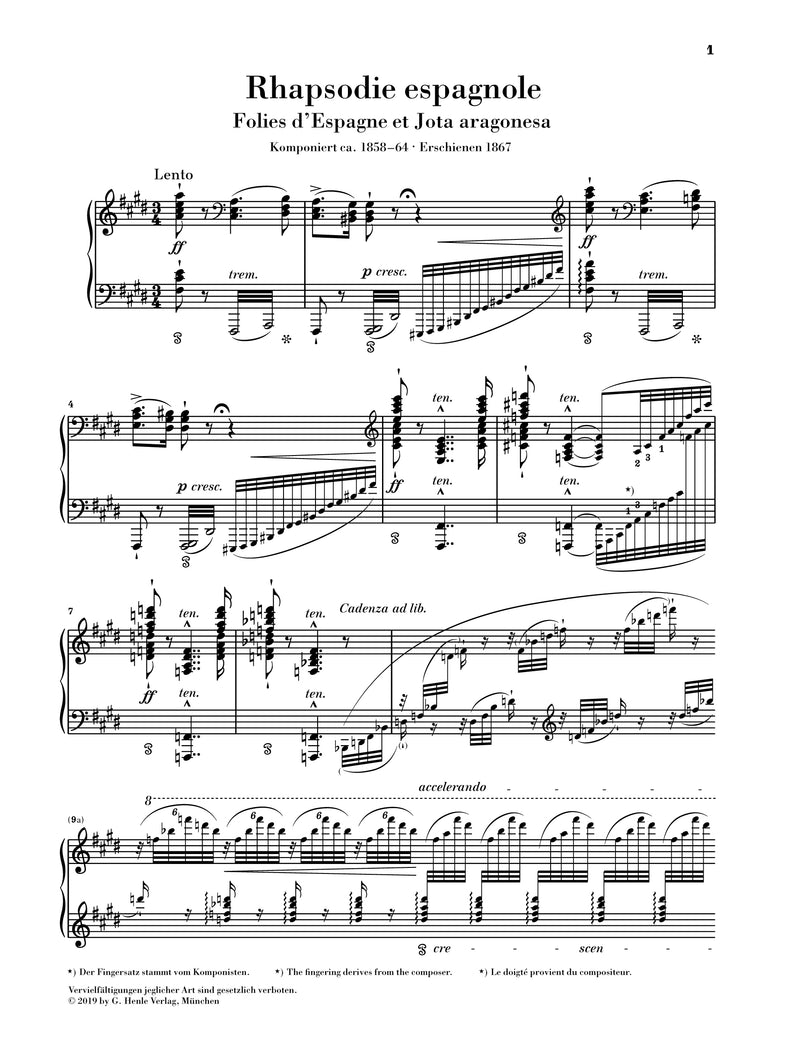 Liszt: Rhapsodie Espagnole Piano Solo