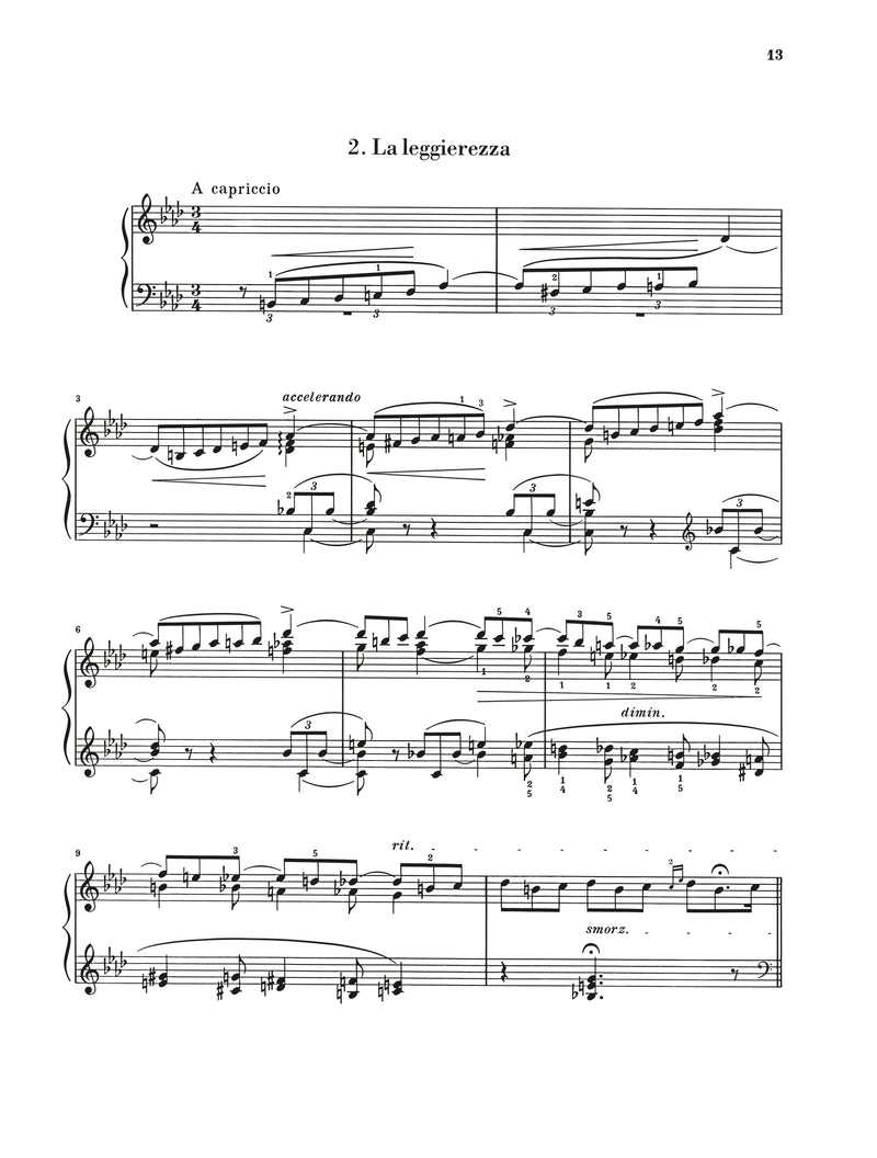 Liszt: Trois Etudes de Concert Piano Solo