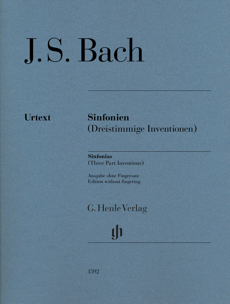 Bach: Sinfonias (Three Part Inventions), Without Fingering