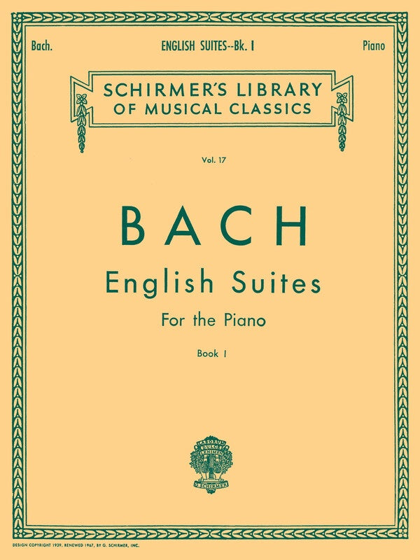 Bach: English Suites for the Piano, Book 1