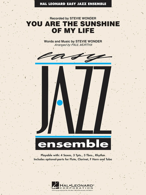 You Are the Sunshine of My Life - Stevie Wonder arr. Paul Murtha (Jazz Ensemble Grade 2)