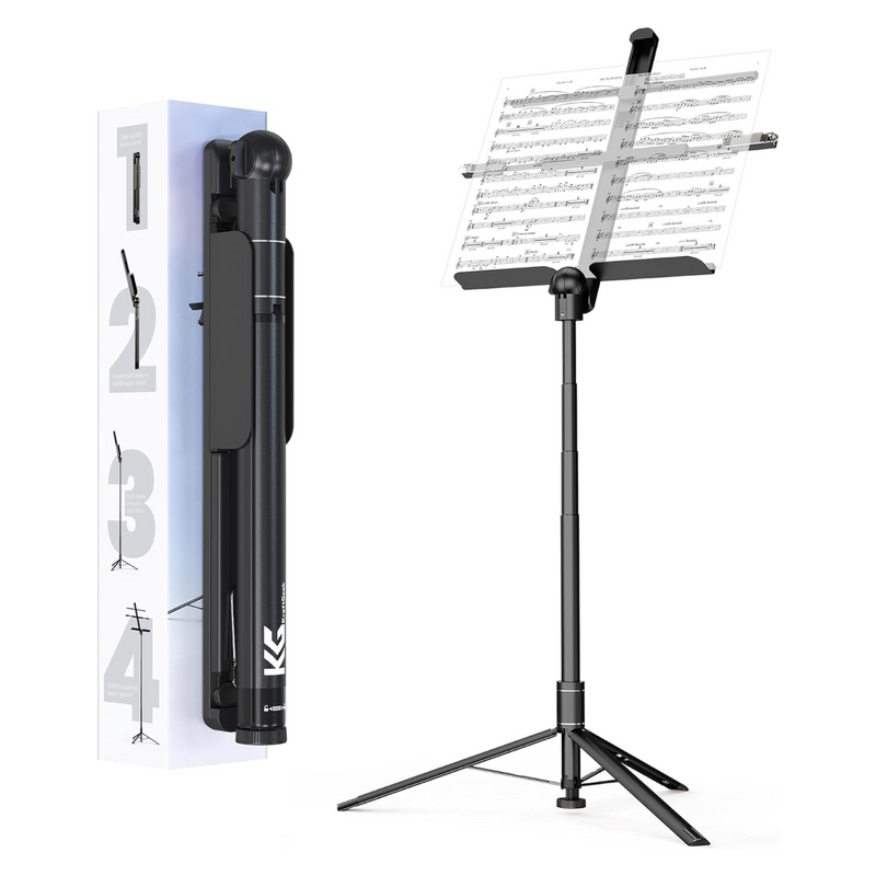 KraftGeek Foldable Music Stand, Black