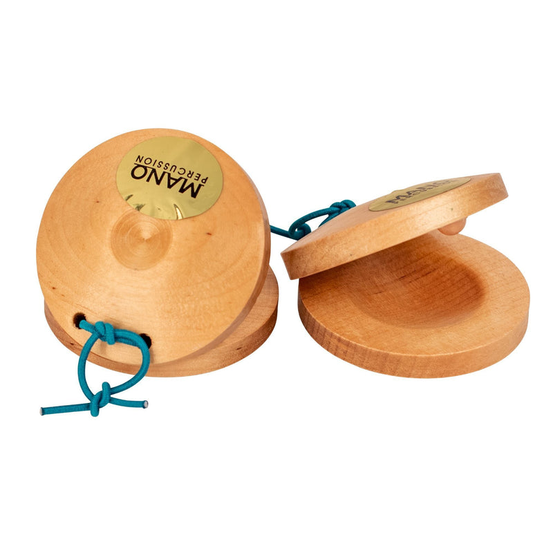 Mano Percussion Hand Castanets, Natural Wood