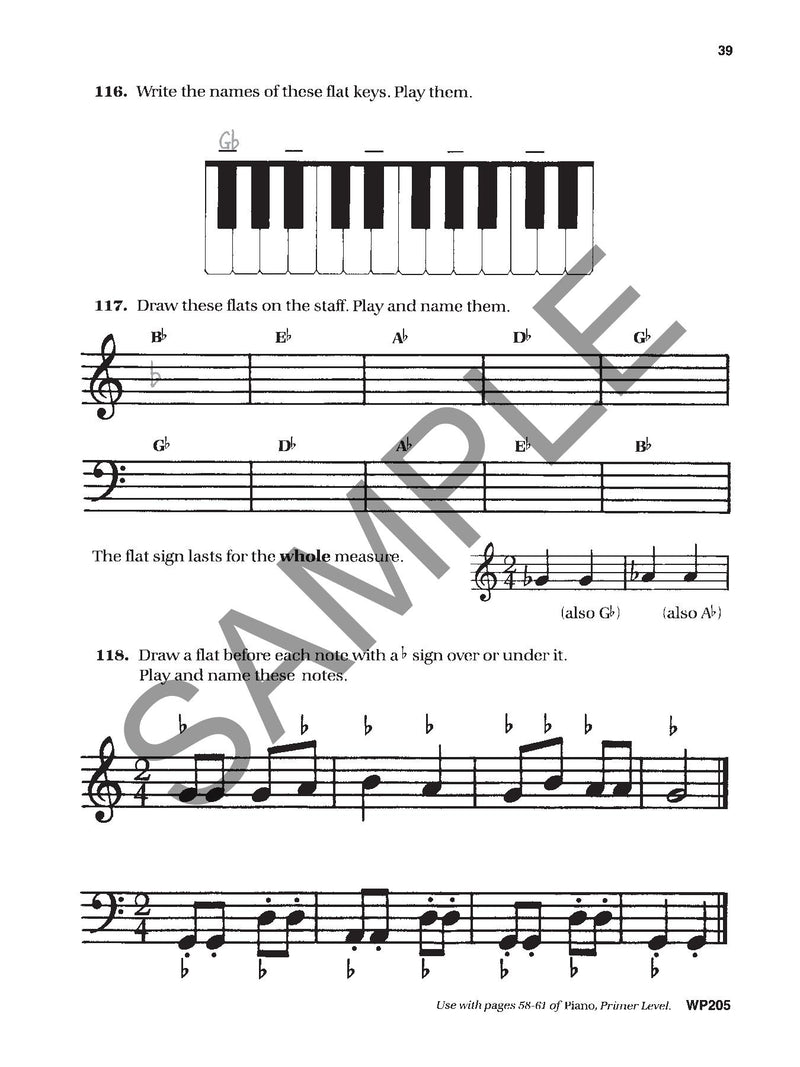 Bastien Piano Basics, Theory, Primer Level