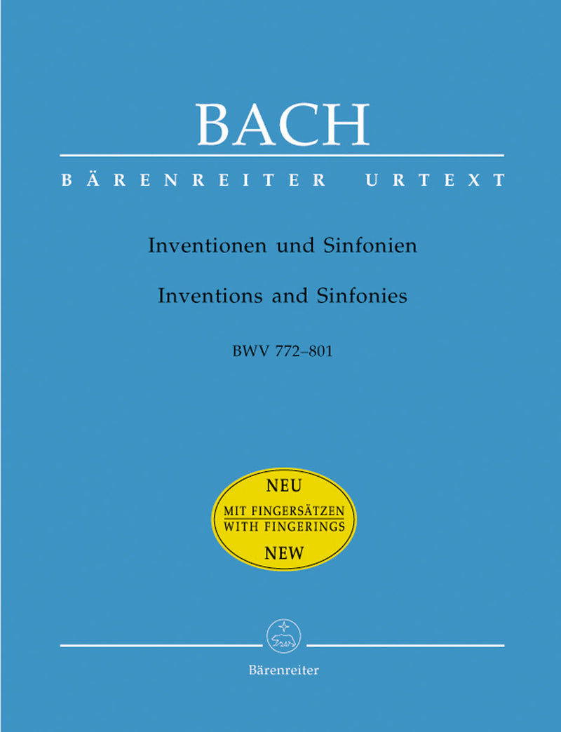 Bach: Inventions & Sinfonias BWV 772-801 for Piano Solo with Fingerings