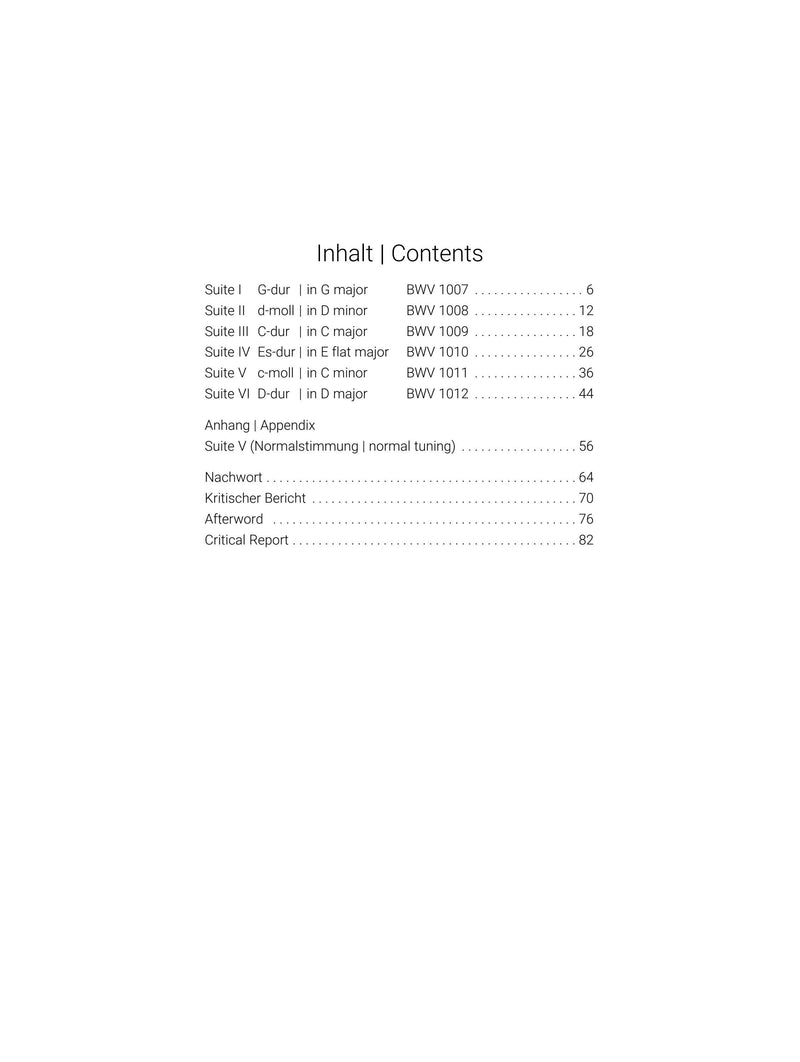 Bach: Six Suites BWV 1007-1012 for Solo Cello (Urtext with Facsimile)