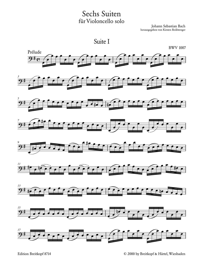 Bach: Six Suites BWV 1007-1012 for Solo Cello (Urtext with Facsimile)