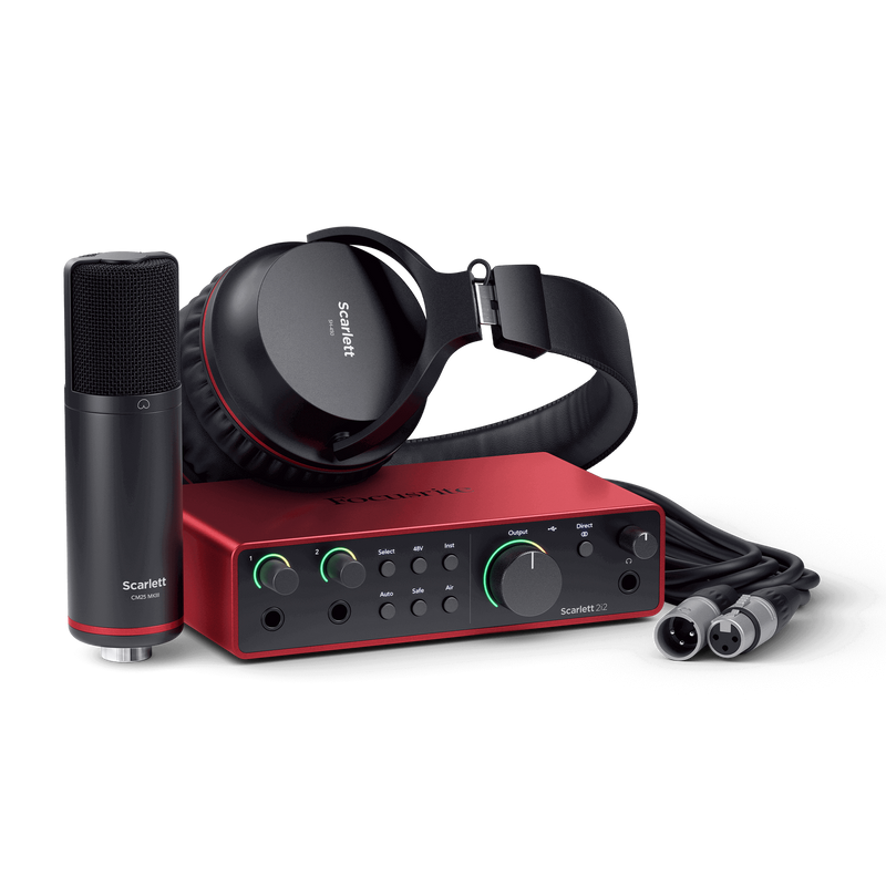 Focusrite Scarlett 2i2 (4th Gen) Studio Recording Package