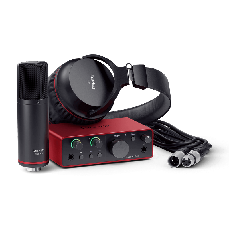 Focusrite Scarlett Solo (4th Gen) Studio Recording Package