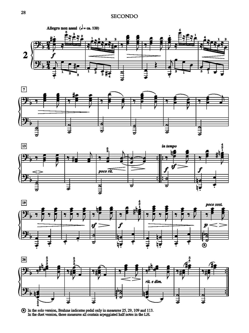 Brahms: Hungarian Dances, Volume 1 for Piano Duet