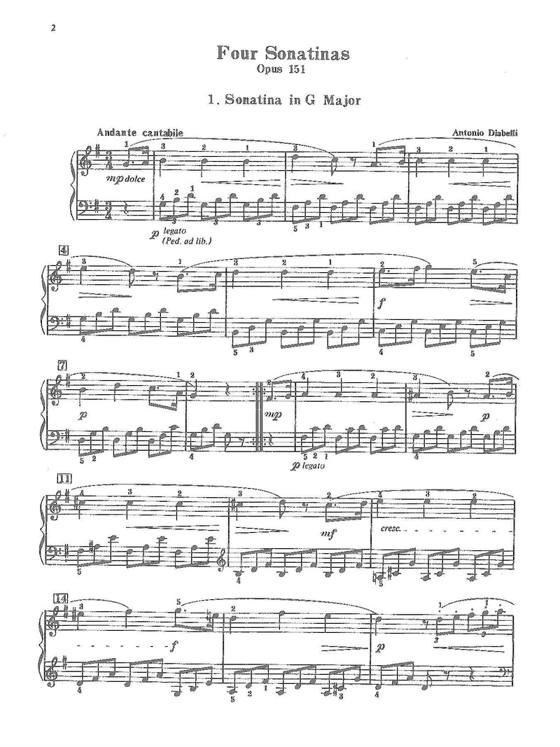 Diabelli: 11 Sonatinas, Op. 151, 168