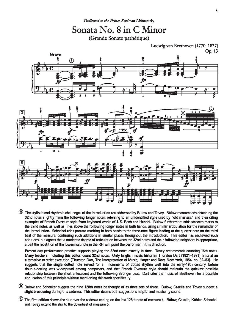 Beethoven: "Pathétique" Sonata No. 8 in C Minor, Opus 13 for Piano Solo