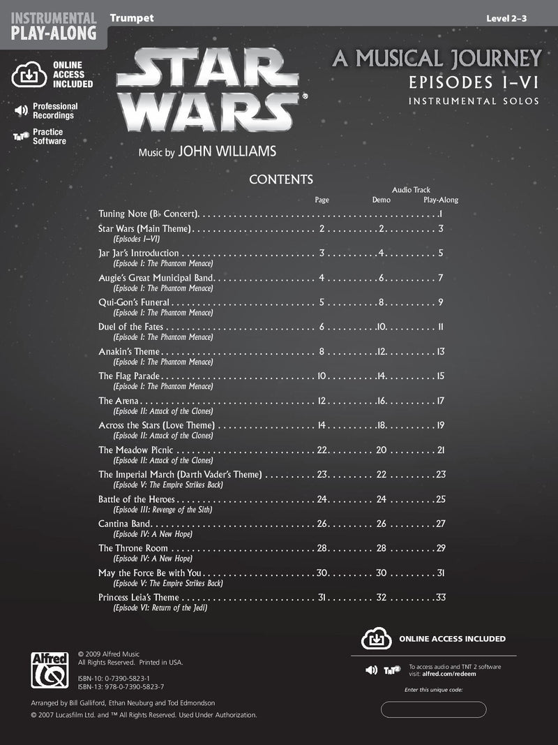 Star Wars Instrumental Solos (Movies I-VI) for Trumpet
