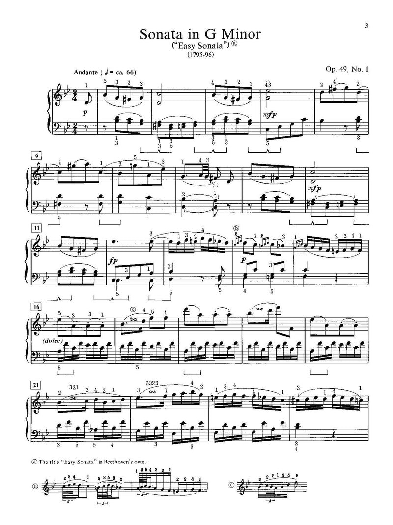 Beethoven: 2 Sonatas, Opus 49 for Piano Solo