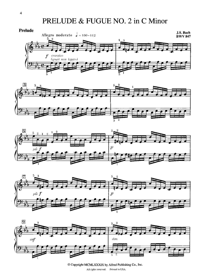 J. S. Bach: Prelude and Fugue No. 2 in C minor