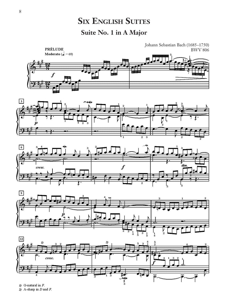 J. S. Bach: Six English Suites, BWV 806--811