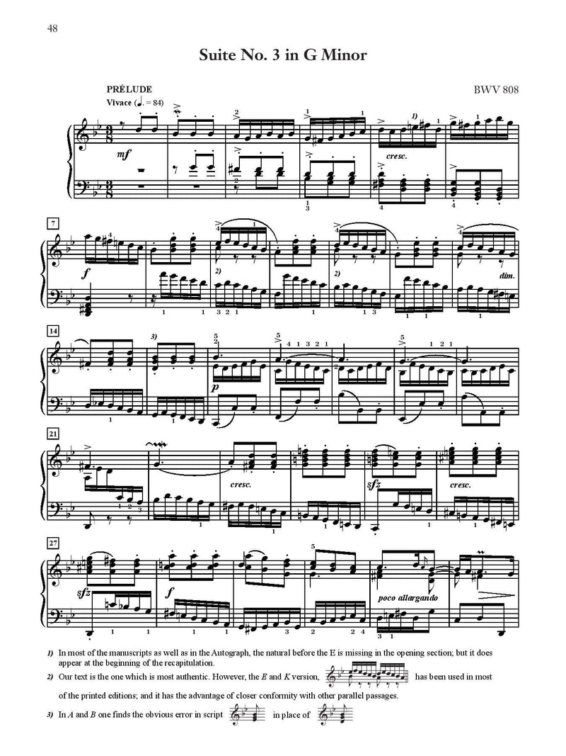 J. S. Bach: Six English Suites, BWV 806--811