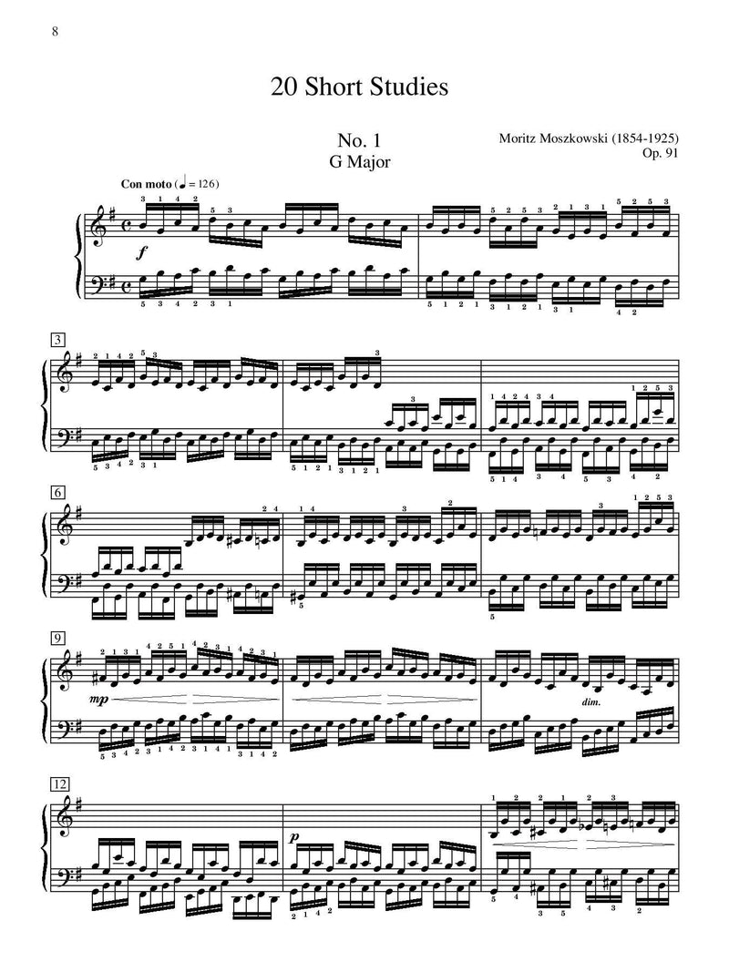 Moszkowski: 20 Short Studies, Opus 91