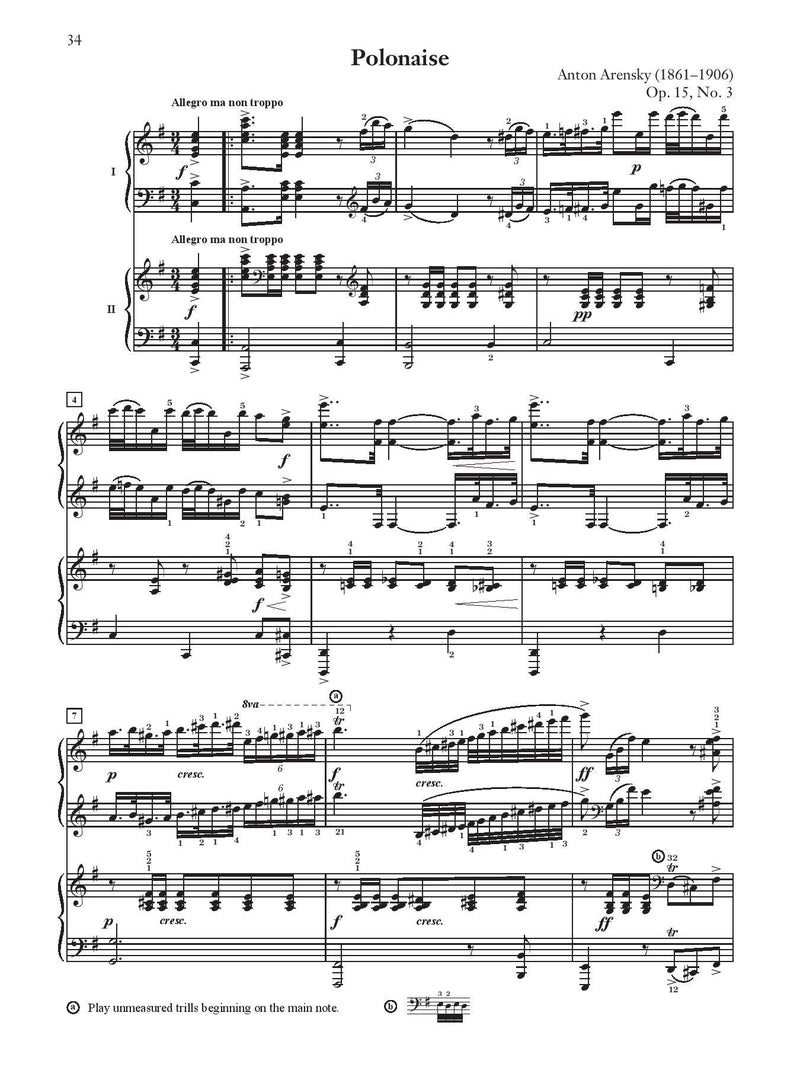 Arensky: Suite No. 1, Op. 15 for Two Pianos, Four Hands