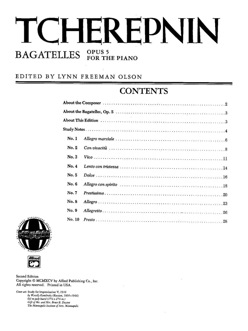 Tcherepnin: Bagatelles, Opus 5