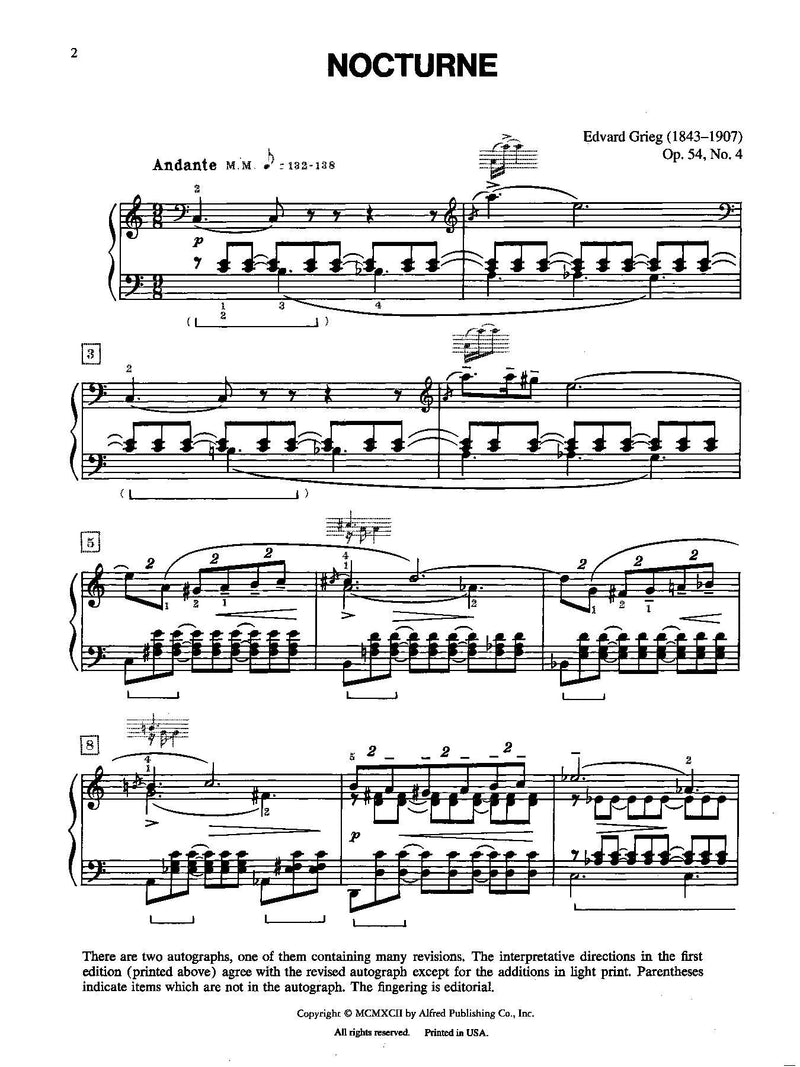 Grieg: Nocturne, Opus 54, No. 4