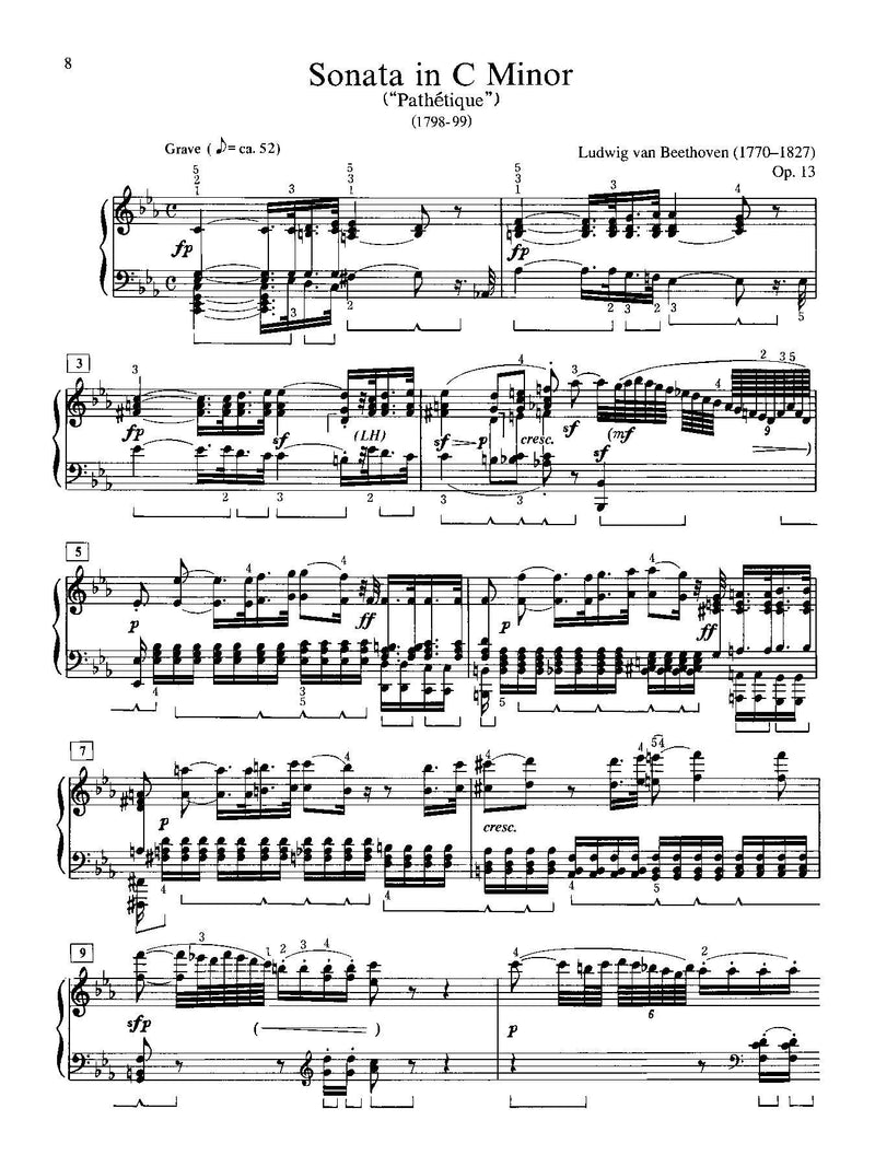 Beethoven: Sonata in C Minor, Opus 13 ("Pathétique") for Piano Solo