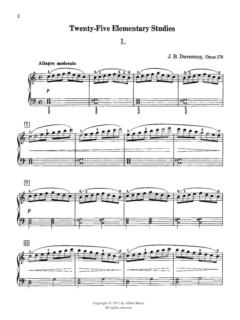 Duvernoy: 25 Elementary Studies, Opus 176