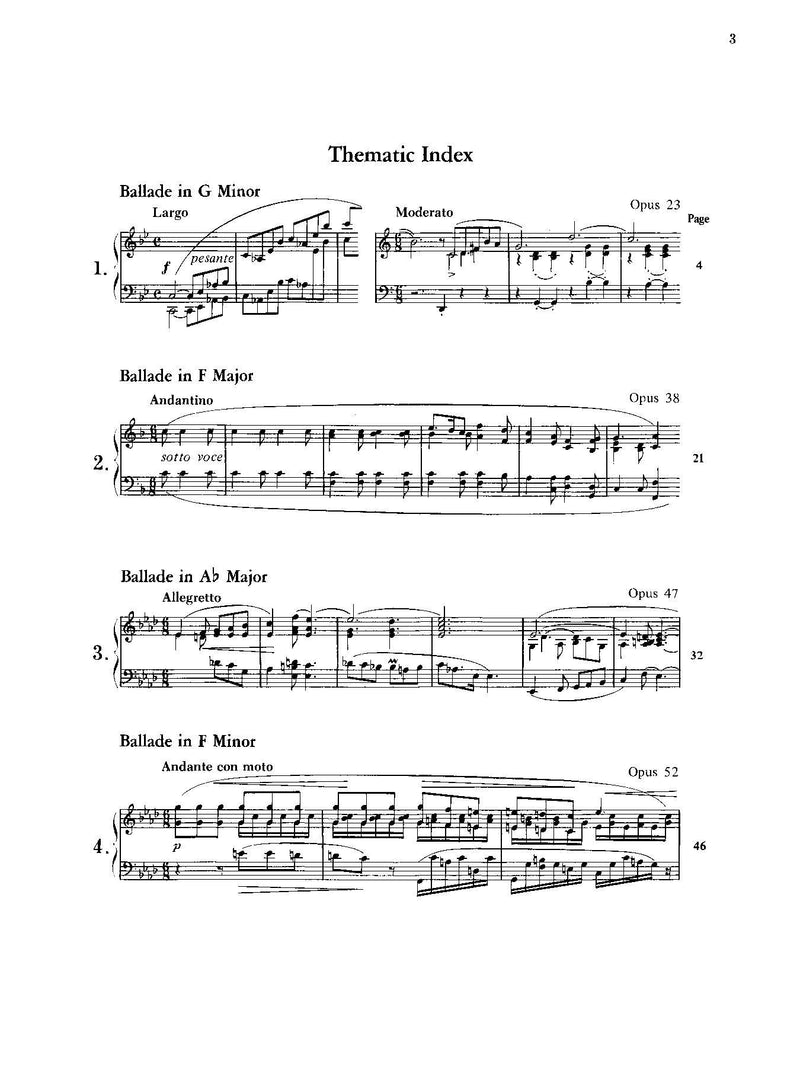 Chopin: Ballades for Piano Solo