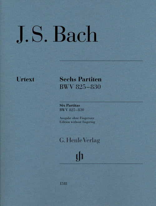 Bach: Six Partitas BWV 825-830 for Piano Solo (No Fingering)