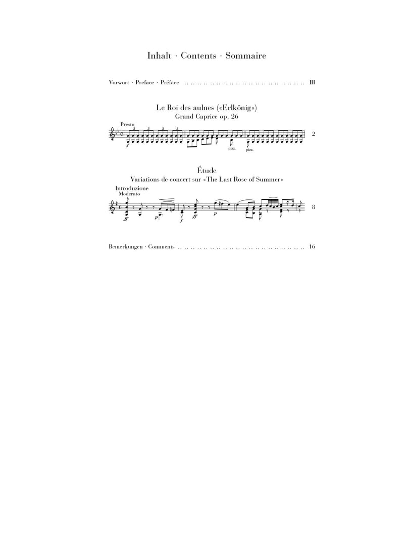 Ernst: “Erlkönig” (after Schubert) and “The Last Rose of Summer” for Violin Solo