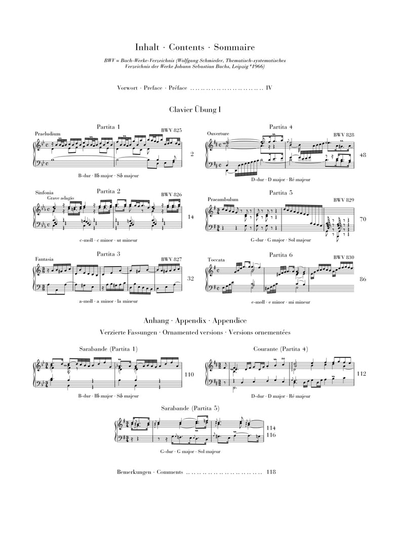 Bach: Six Partitas BWV 825-830, Bound Edition