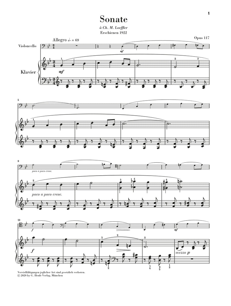 Faure: Cello Sonata No. 2 in G Minor, Op. 117