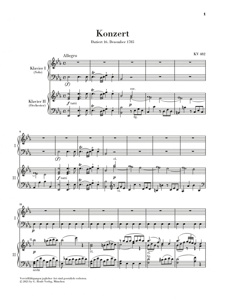 Mozart: Piano Concerto no. 22 E flat major K. 482