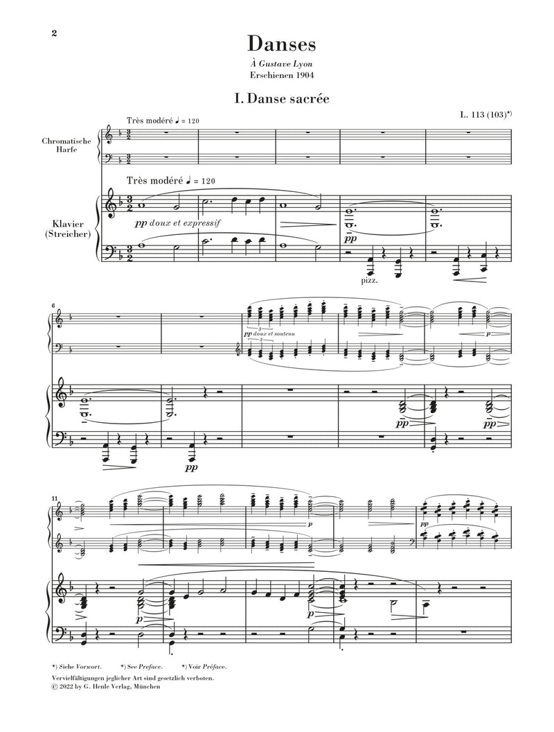 Debussy: Danses for Harp and String Orchestra (Piano Reduction)