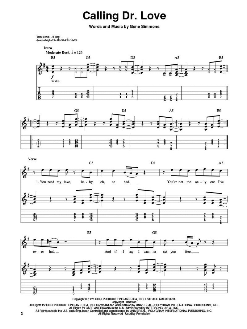 Kiss Classics Guitar Play-Along