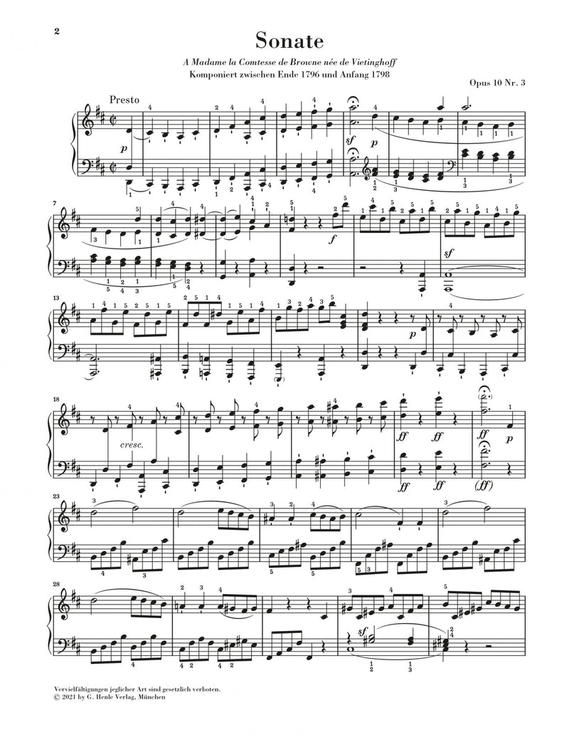 Beethoven: Piano Sonata no. 7 D major op. 10 no. 3