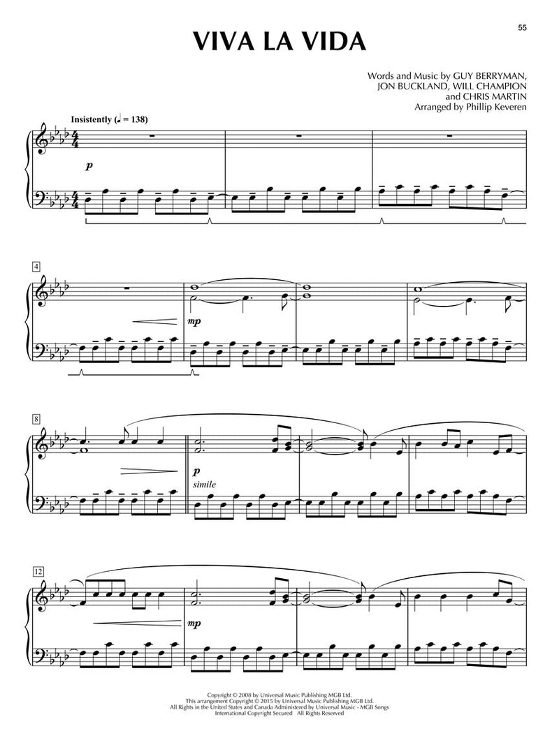 Coldplay for Classical Piano arr. Phillip Keveren